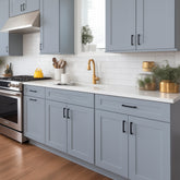 RTA Belmont Gray Waste Basket Base Cabinet for Kitchen, Bathroom & Laundry Storage